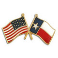 Texas & USA Crossed Flag Pin